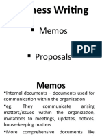 Business Writing: Memos Proposals