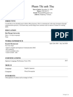 Pham Thi Anh Thu CV PDF