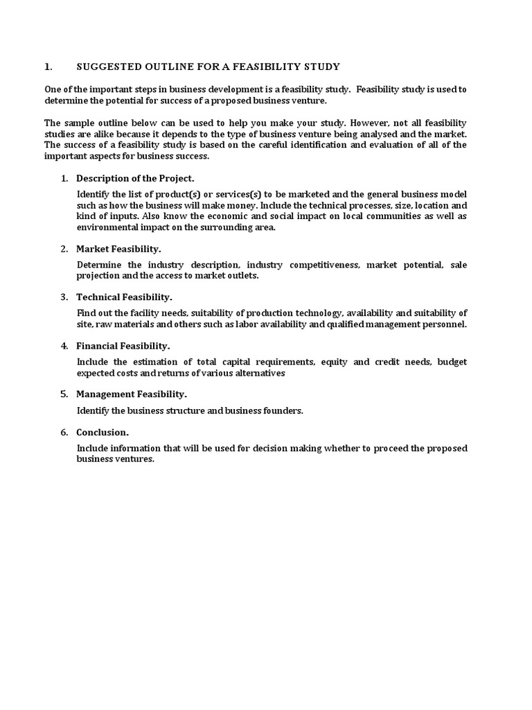 Feasibility Study Guidelines | PDF | Feasibility Study | Market (Economics)