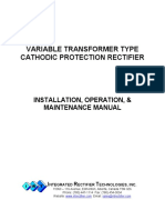 Variable Transformer Type Cathodic Protection Rectifier: Installation, Operation, & Maintenance Manual