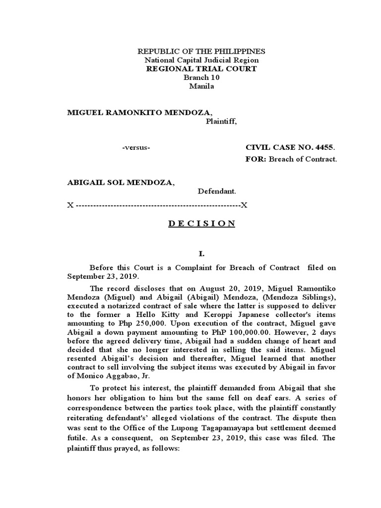 Regional Trial Court: Decision | PDF | Expert Witness | Testimony