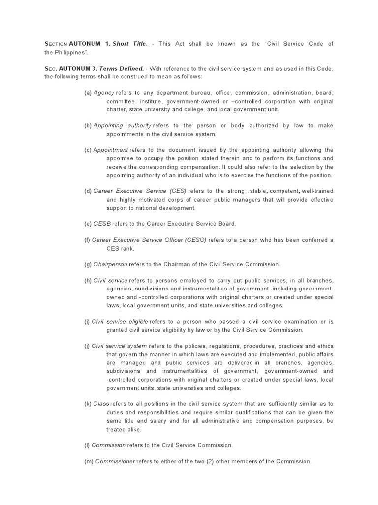 Civil Service Rules and Regulations PDF Civil Service U.S. Securities And Exchange Commission