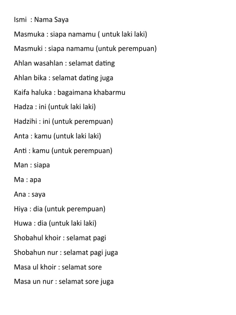 Bahasa Arab Kosa Kata Pdf