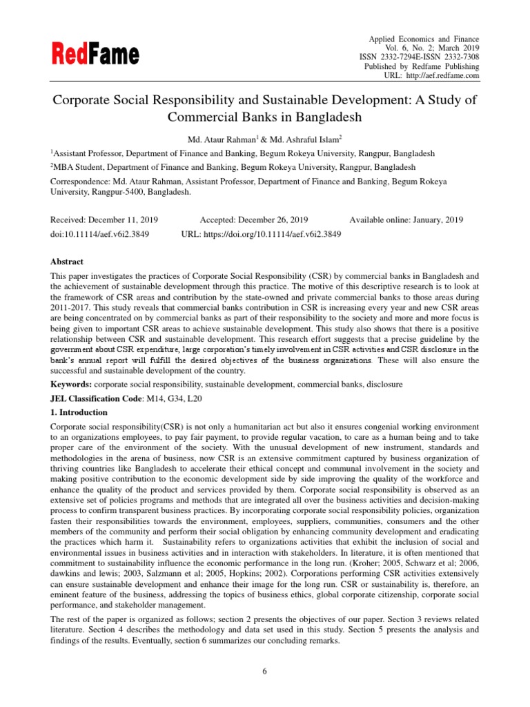 Corporate Social Responsibility and Sustainable de | PDF | Sustainable ...
