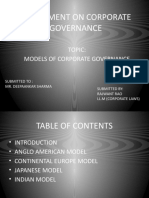Models of Corporate Governance