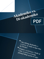 Akademiko vs. Di-Akdemiko