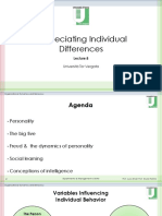 Appreciating Individual Differences: Università Tor Vergata