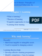 Chapter 1: Learning: Fincham & Rhodes: Principles of Organizational Behaviour: 4e