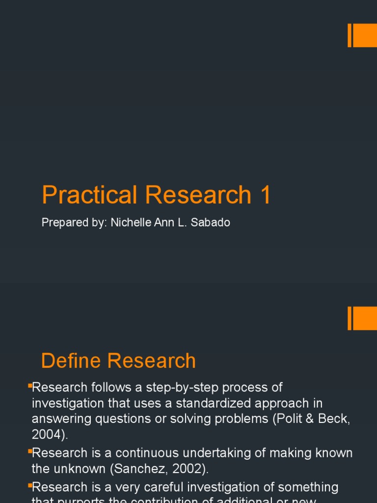 Practical Research 1: Prepared By: Nichelle Ann L. Sabado | PDF ...