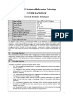 COMSATS Institute of Information Technology Course Handbook Research Tool and Techniques