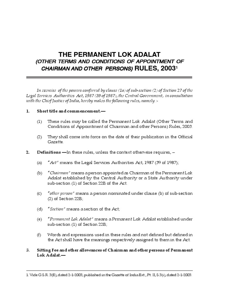 Difference Between Lok Adalat And Permanent Lok Adalat