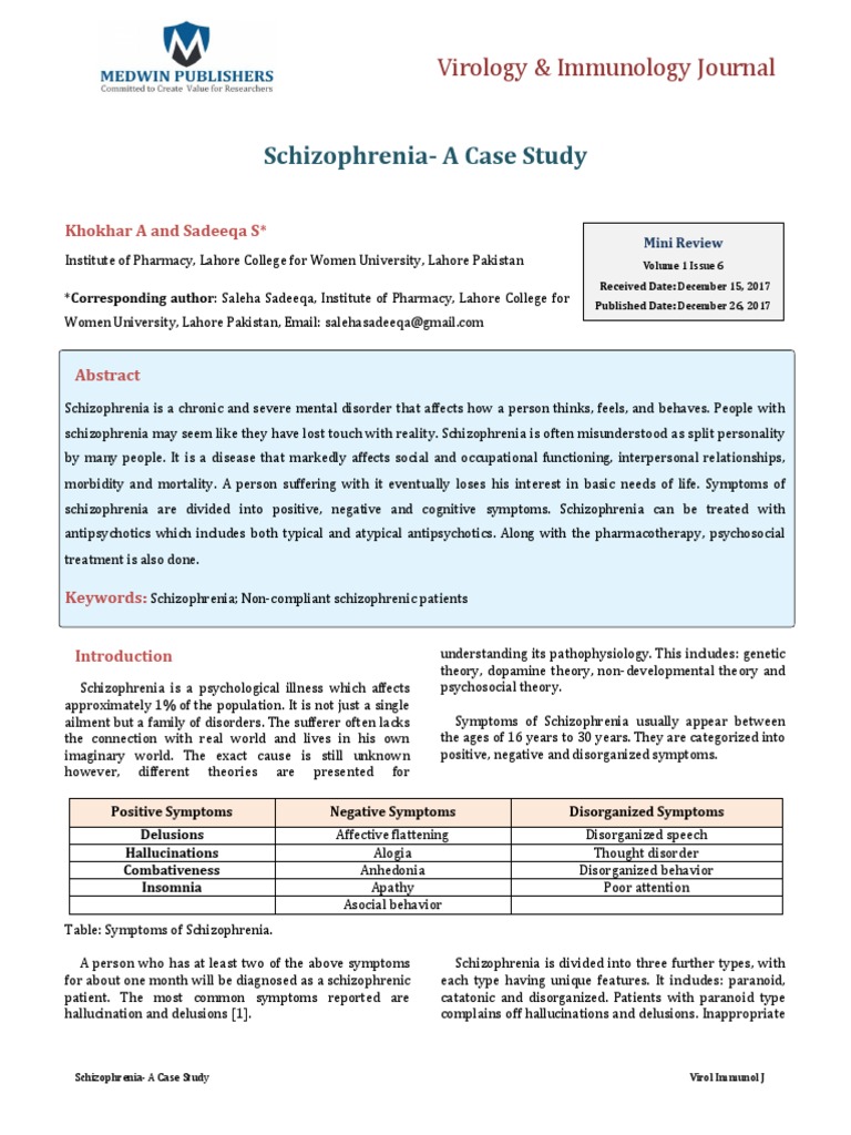 Schizophrenia Case Study | PDF | Schizophrenia | Antipsychotic