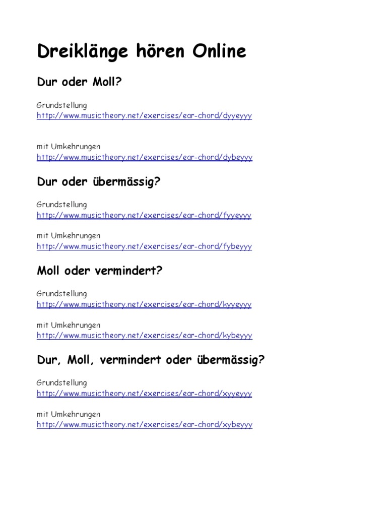 Dreiklange Horen Online