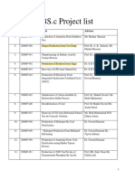 BSC Project List (Last 10 Years)