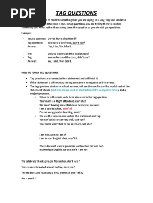 Tag Questions