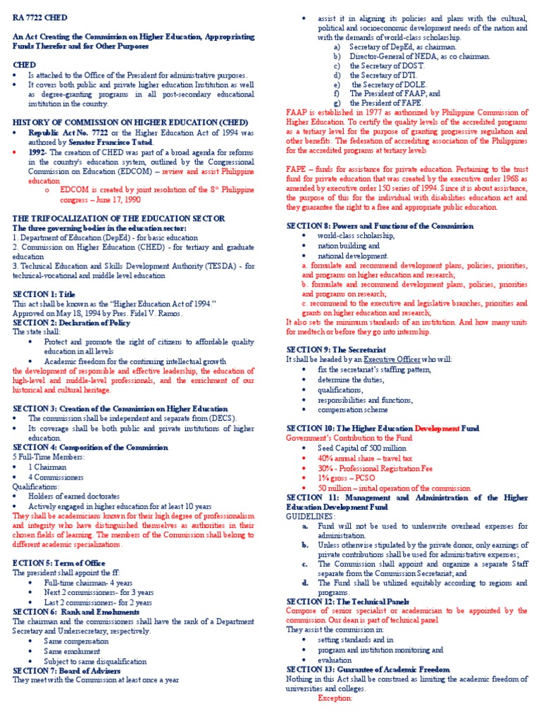 5 RA772 Laws On Higher Education PDF Government Budgets And