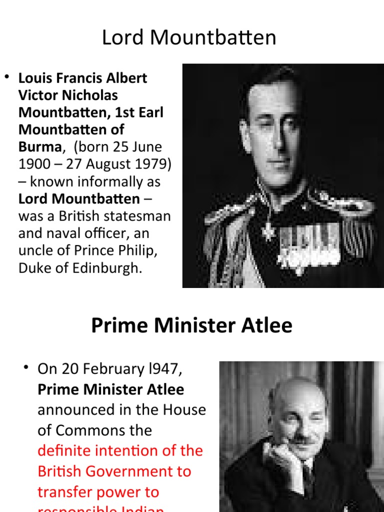 Lord Mountbatten | PDF | Partition Of India | Act Of Parliament