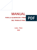 Manual Instrucciones para La Elaboración y Presentación Del Trabajo Final PDF