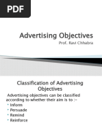 Advertising Objectives: Prof. Ravi Chhabra