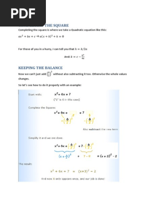 Completing the square