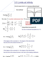 Sec 3.5 Limits at Infinity: X X FX X X