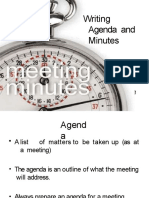 Writing Agenda and Minutes: Nasir Ali