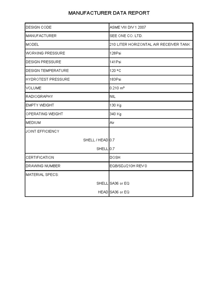 02 Vessel Pressure & Thickness Calculation PDF Civil Engineering