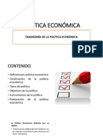 Política Económica - Taxonomìa Polìtica econòmica