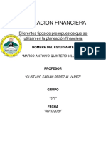 Planeación financiera: Presupuestos clave