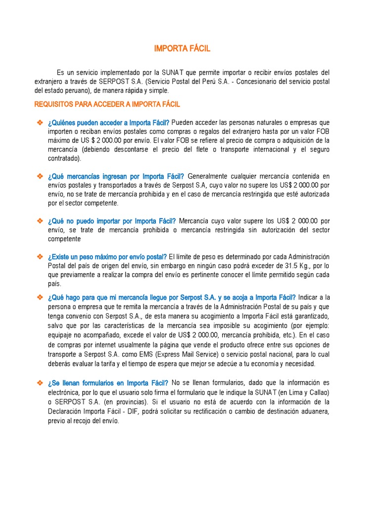 Importa Facil Pdf Bienes Economias