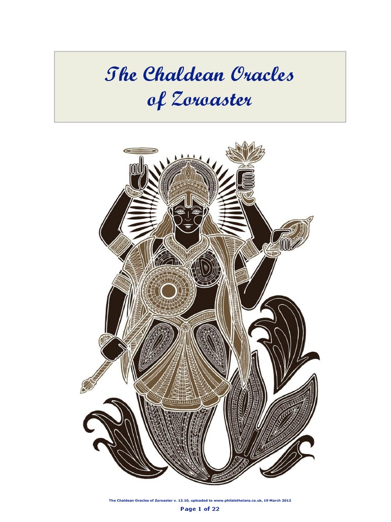 The Chaldean Oracles of Zoroaster PDF PDF Theosophy Soul