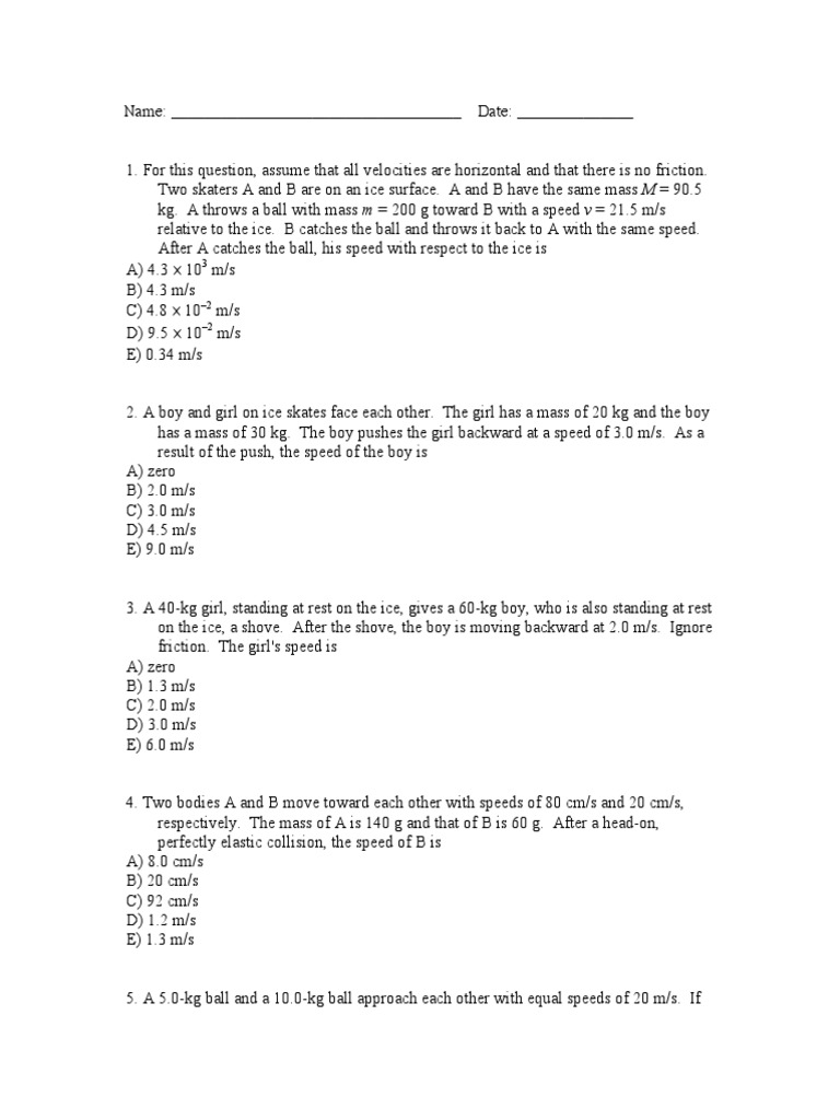 Practice Questions Exam 3b | PDF | Rotation Around A Fixed Axis | Mass