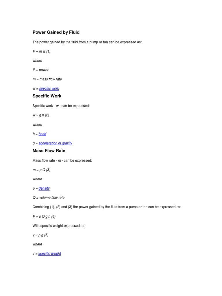 Pump Power Calculation 2 PDF Horsepower Pump