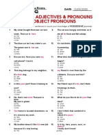 Possessive Adjectives & Pronouns Subject & Object Pronouns: Grammar Q