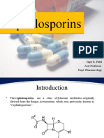 Cephalosporins Cephalosporins: Jagir R. Patel Asst Professor Dept. Pharmacology