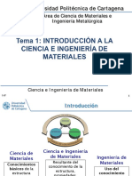 Tema 1. Introduccion A La Ciencia e Ingeniería de Materiales Presentación