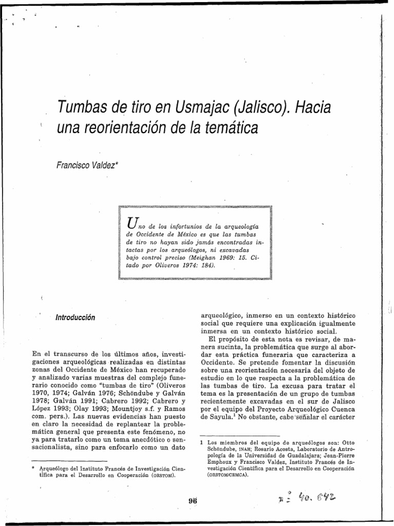 Tumbas de Tiro en Usumajac Jalisco PDF Cerámica Tierra
