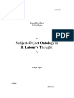 Subject-Object Ontology in Bruno Latour - Dima Gur