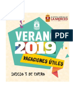 Vacaciones Útiles Mercedarias - Programación de talleres académicos, artísticos y deportivos verano 2019