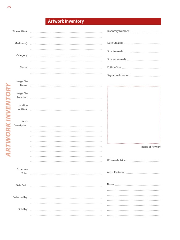 Artwork Inventory Form | PDF