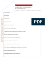 Exhibition Checklist Form