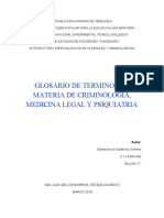 GLOSARIO DE TERMINOS CIENTIFICOS, EN CRIMOLOGIA, MEDICINA LEGAL Y PSIQUIATRIA