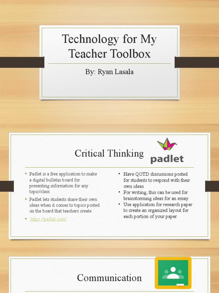 Technology For My Teacher Toolbox | PDF | Communication | Learning
