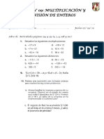 Tema N°09-Multiplicación y División de Enteros