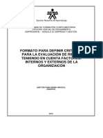 Formato para Definir Criterios para La Evaluación de Riesgo PDF