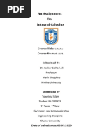 An Assignment On Integral Calculus: Course Title: Course No