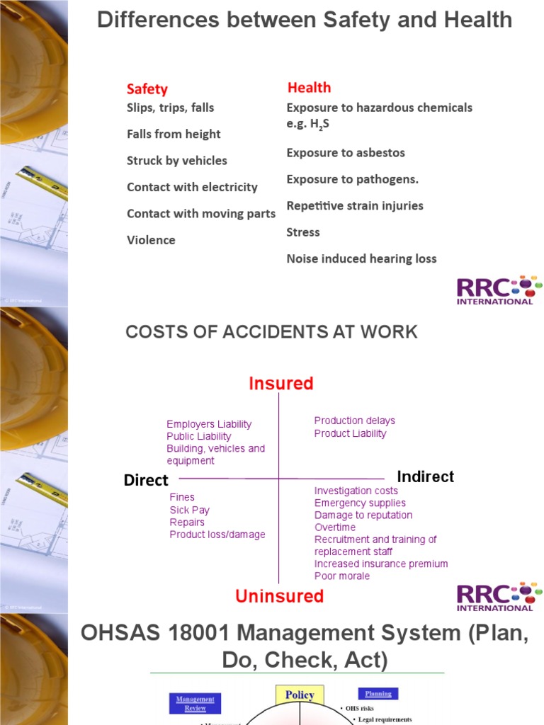 Differences Between Safety and Health PDF Occupational Safety And