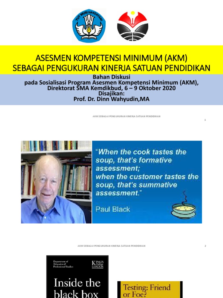 Akm Sebagai Pengukuran Kinerja Satuan Pendidikan 6 Okt Revisi