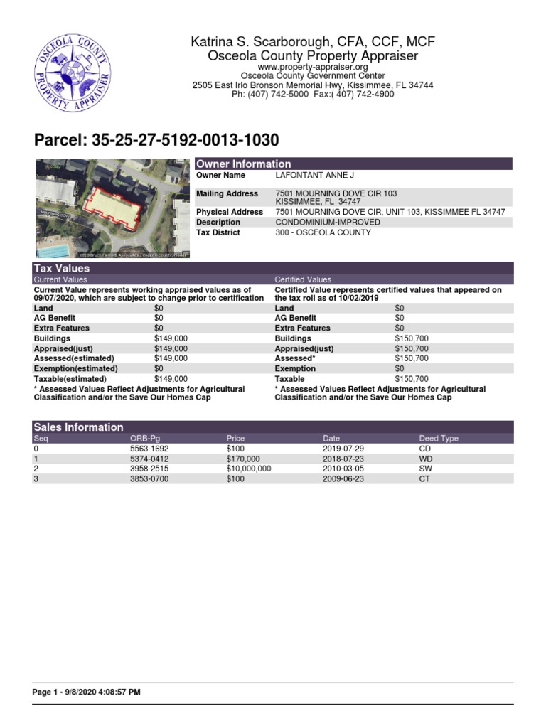 Parcel 352527519200131030 Katrina S. Scarborough, CFA, CCF, MCF