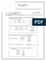 General Chemistry 1 Percent Composition and Chemical Formulas